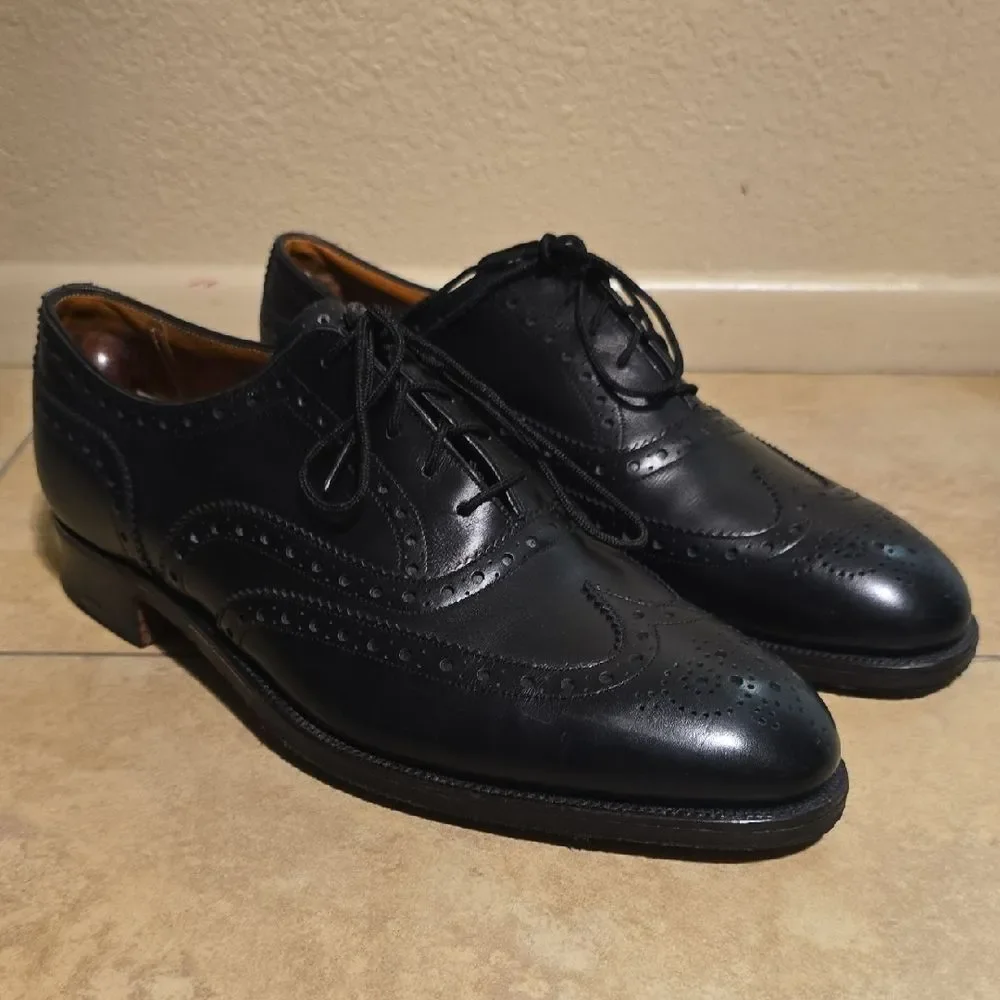 Neiman Marcus Black Brogue Oxford Shoes